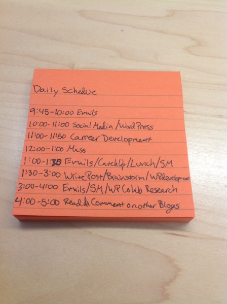 My Daily Post It Note Schedule